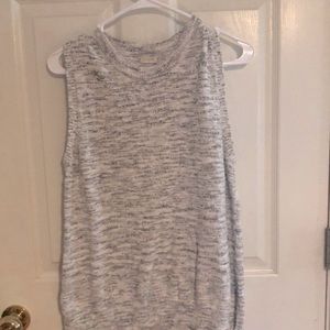 J crew gray and white sleeveless sweater.